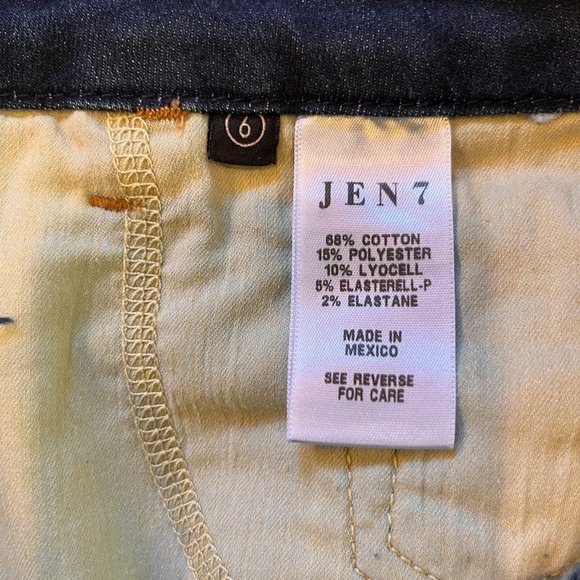 NWT Jen7 by 7 for All Mankind Raw Hem Mid Denim Shorts W/ Sculpting Panel - Picture 8 of 12